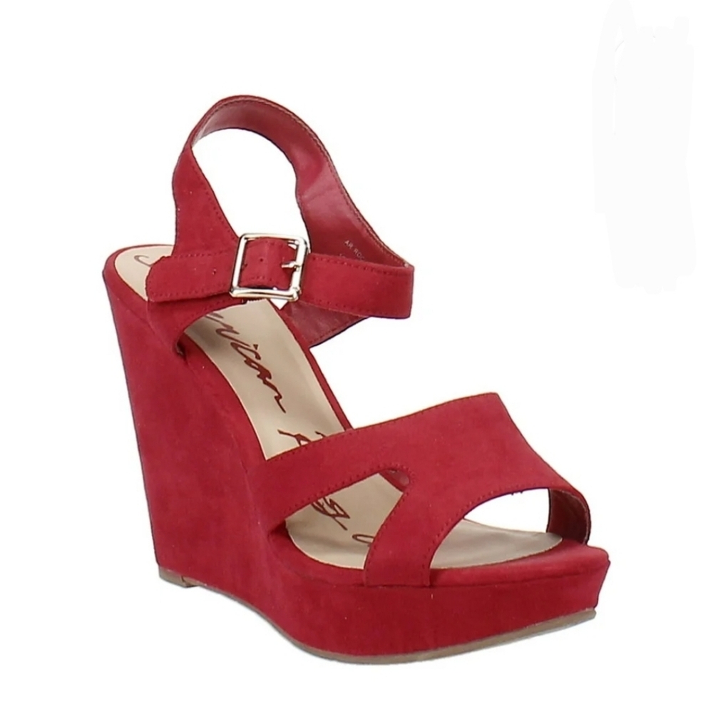 American Rag Rochelle Red Sandal Wedges - New In Box - Picture 2 of 16